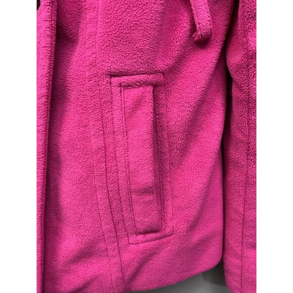 Old Navy Pink‎ Button Down Fleece Pea Coat Womens Medium - Picture 5 of 7